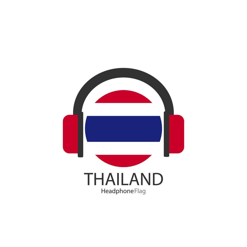 Thailand koptelefoon vlag vector Aan wit achtergrond.