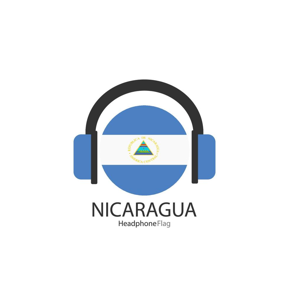 Nicaragua koptelefoon vlag vector Aan wit achtergrond.