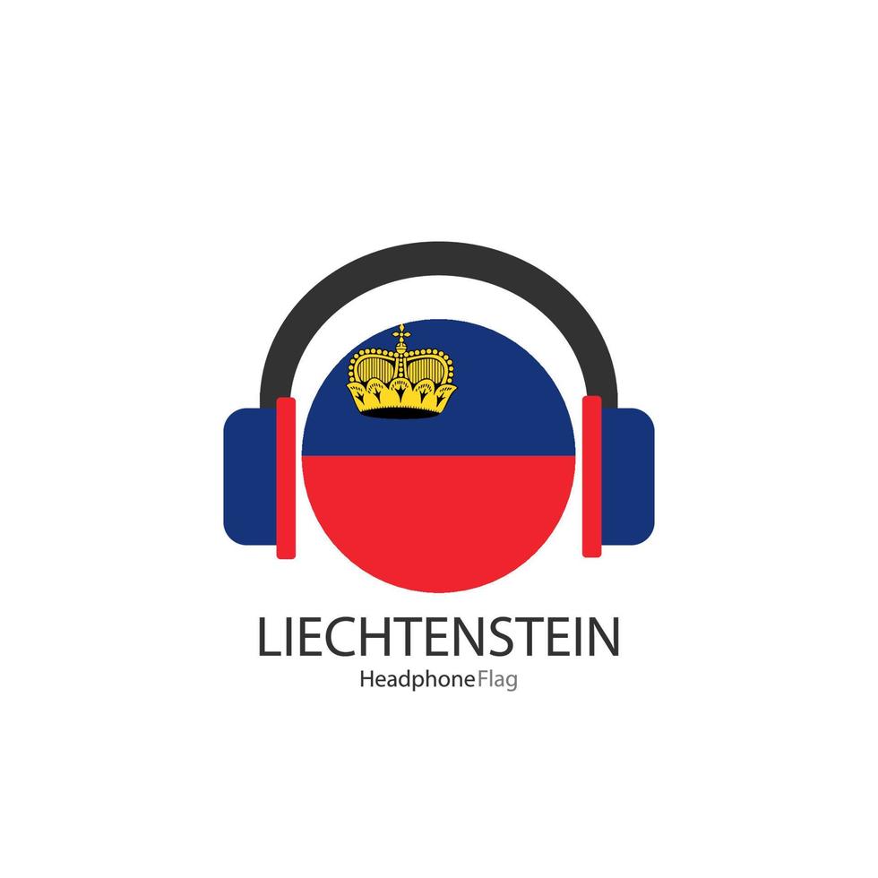 Liechtenstein koptelefoon vlag vector Aan wit achtergrond.