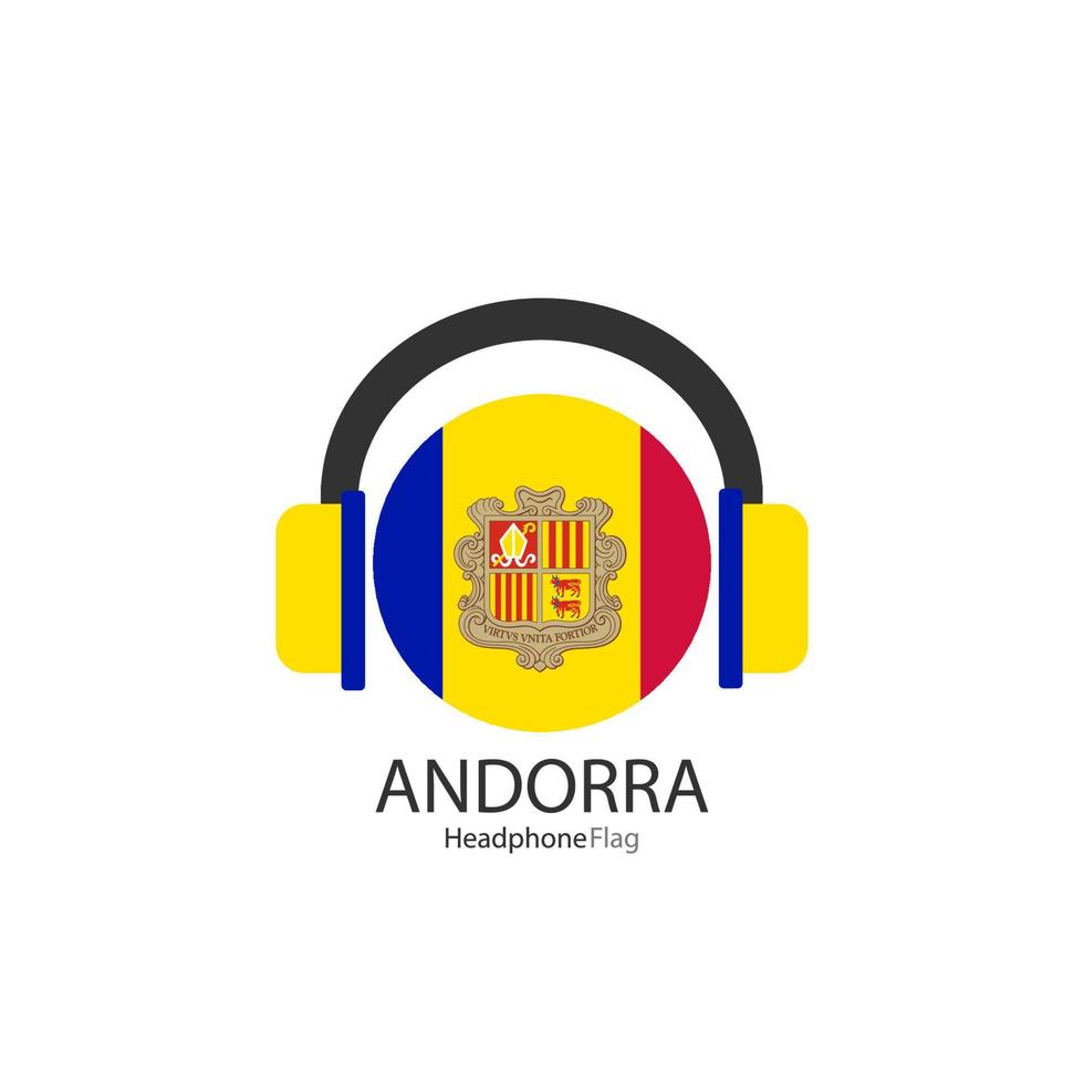 Andorra koptelefoon vlag vector Aan wit achtergrond.