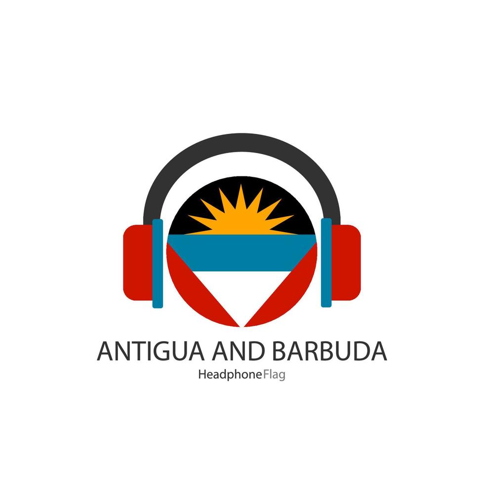 antigua en Barbuda koptelefoon vlag vector Aan wit achtergrond.