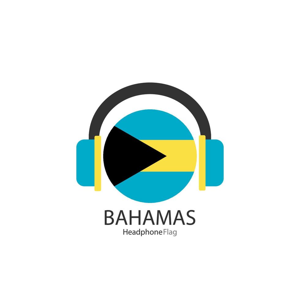 Bahamas koptelefoon vlag vector Aan wit achtergrond.