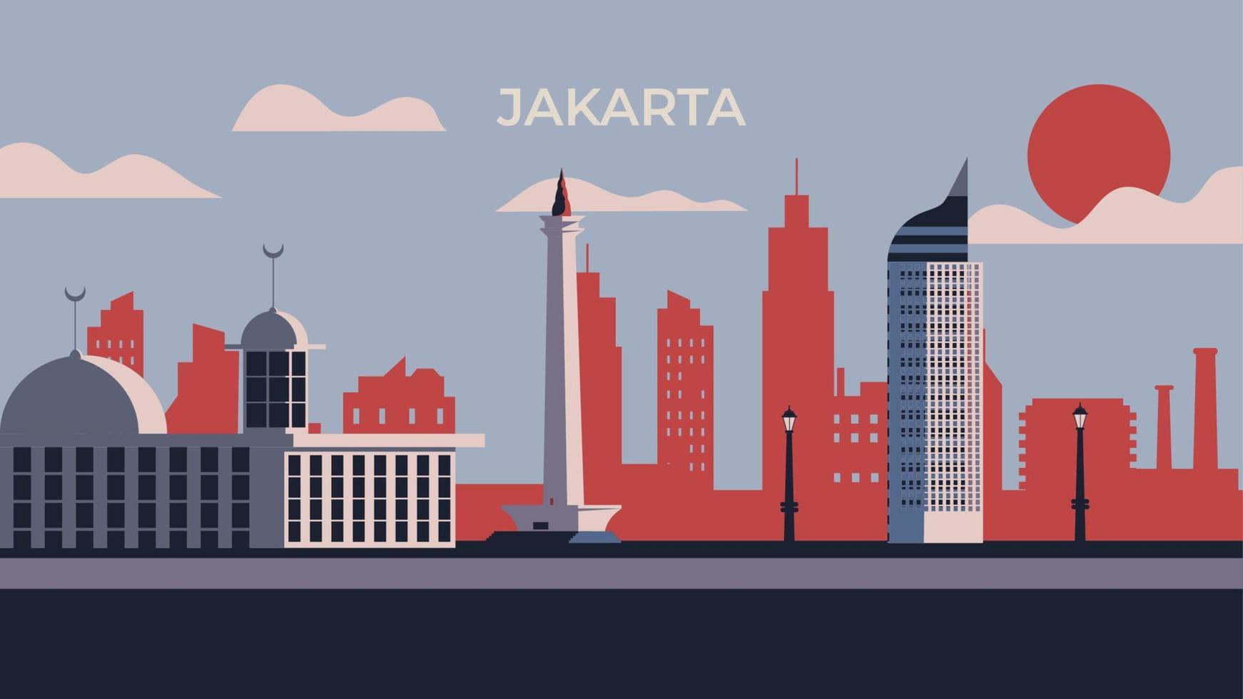 Jakarta stad vlak illustratie vector