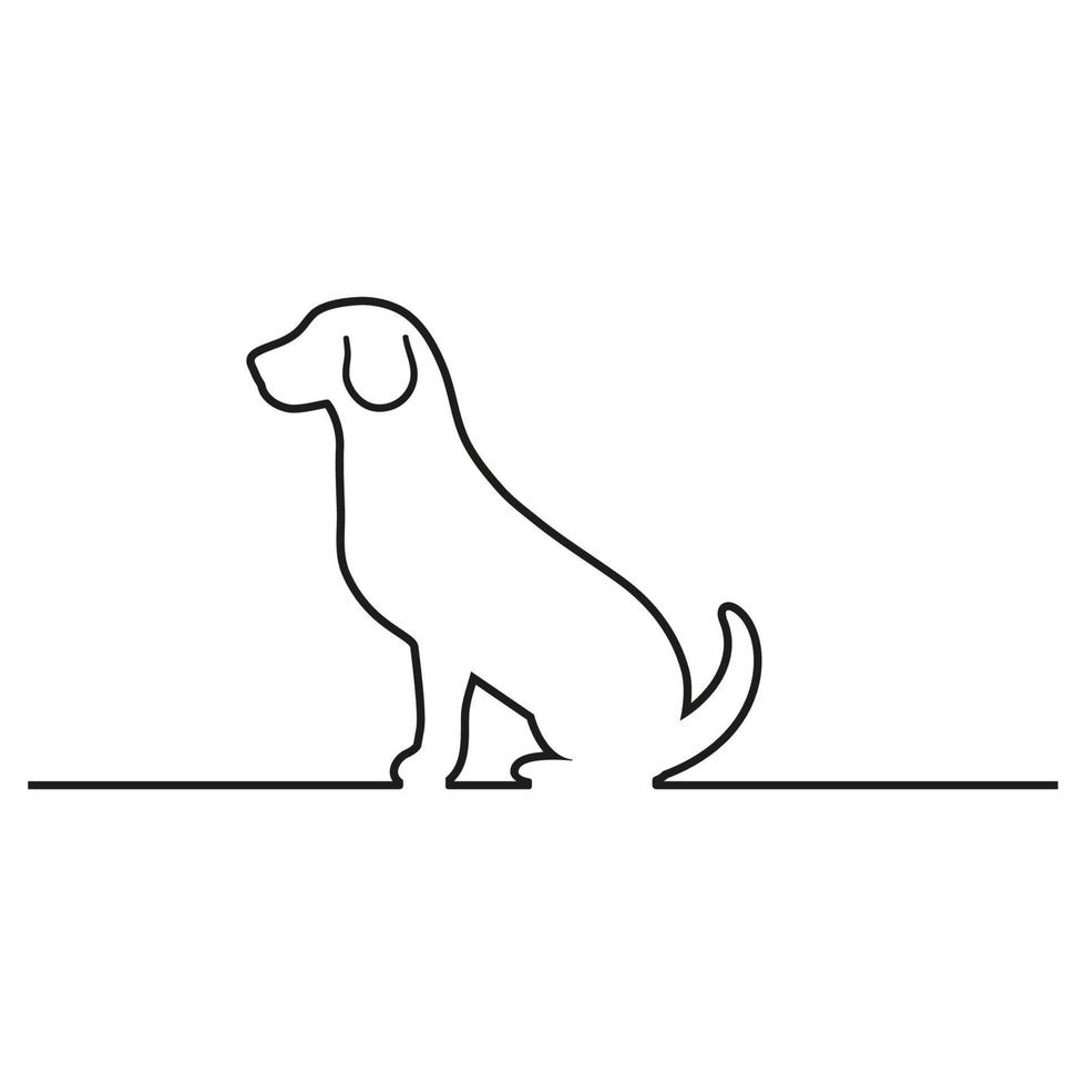 creatief lineair illustratie hond vector