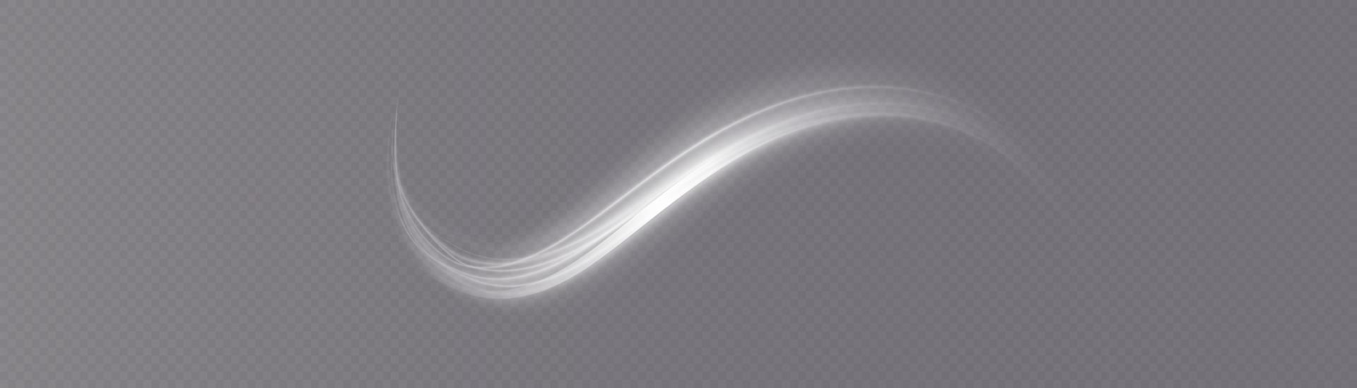 wit gloeiend glimmend lijnen effect vector achtergrond. lichtgevend wit lijnen van snelheid. licht gloeiend effect. licht spoor Golf, brand pad spoor lijn en gloeien kromme ronddraaien.
