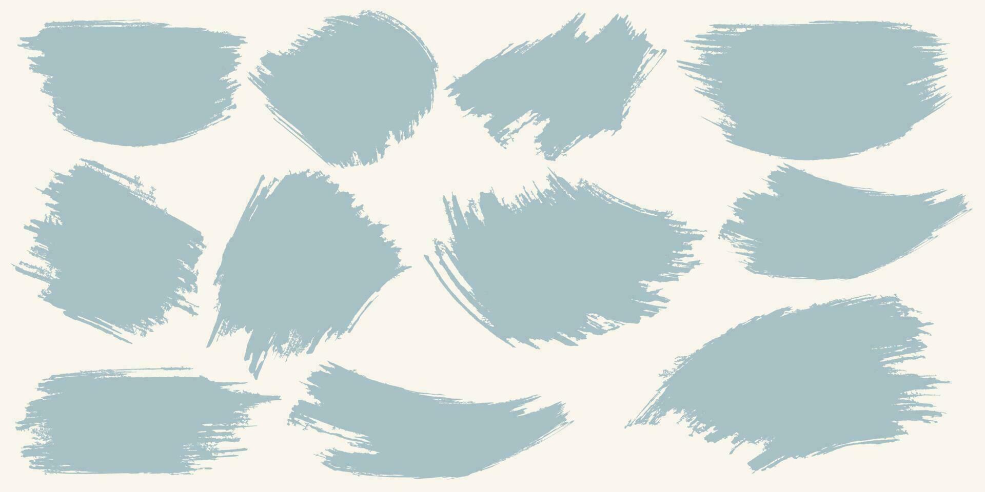 blauw kleur inkt hand- getrokken penseel groot reeks vector