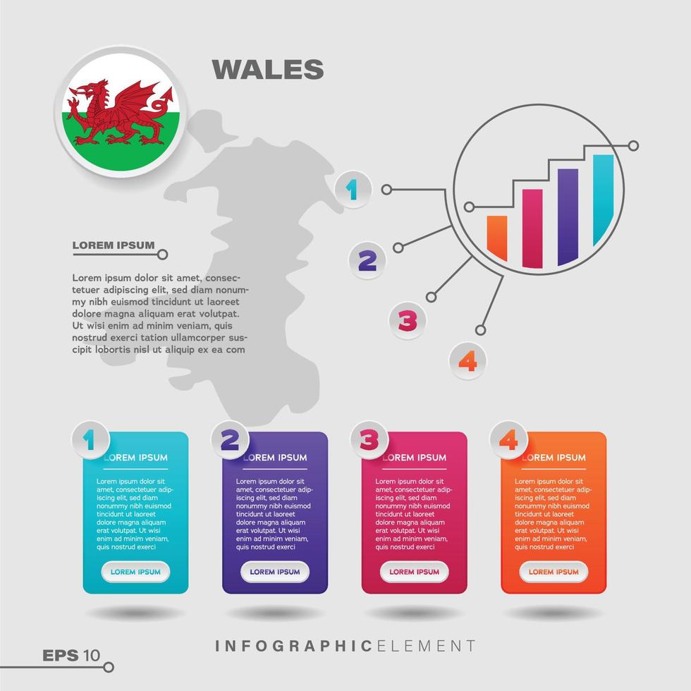 Wales tabel infographic element vector