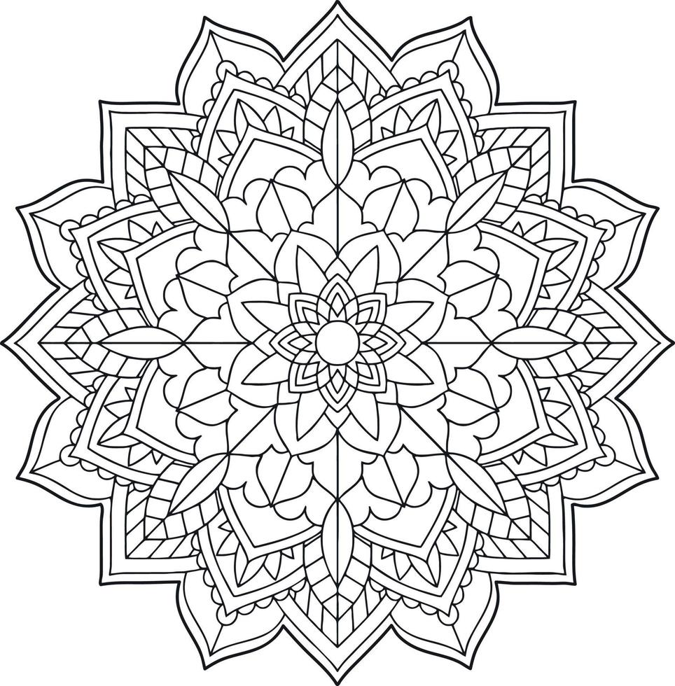 zwart en wit bloemen mandala, vector illustratie