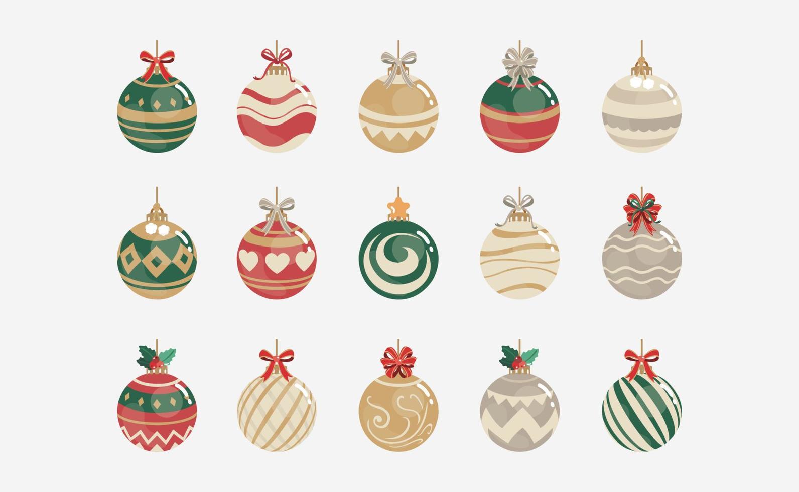 Kerstmis ballen vector in vlak ontwerp