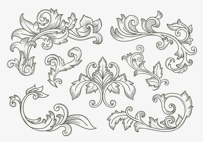 Set Van Vintage Filigree Border vector