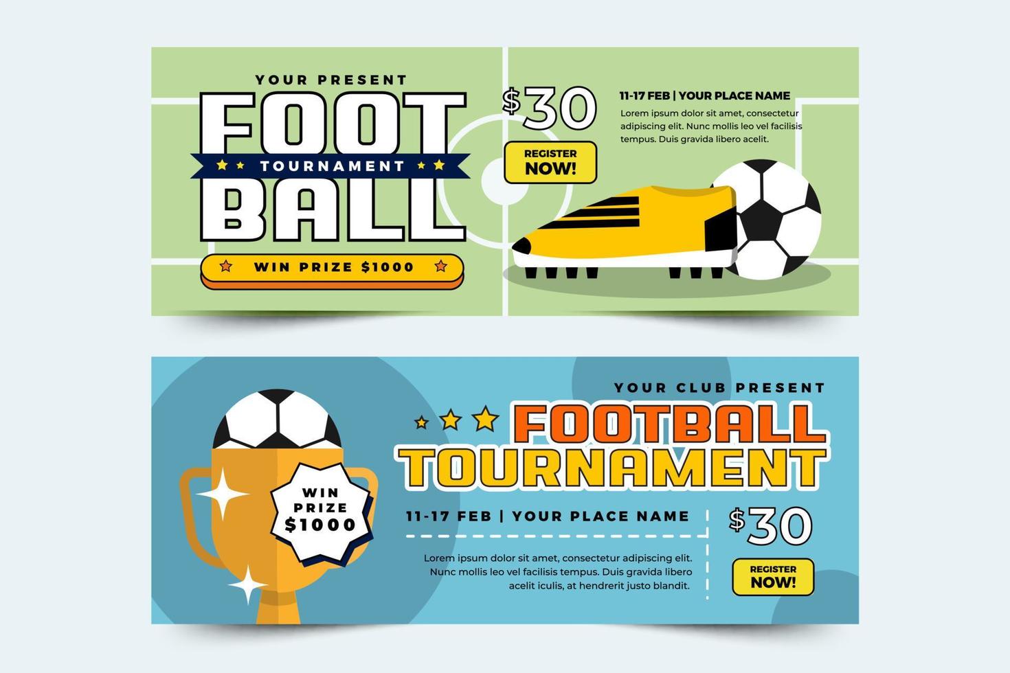 Amerikaans voetbal toernooi sport evenement banier ontwerp sjabloon gemakkelijk en elegant ontwerp vector