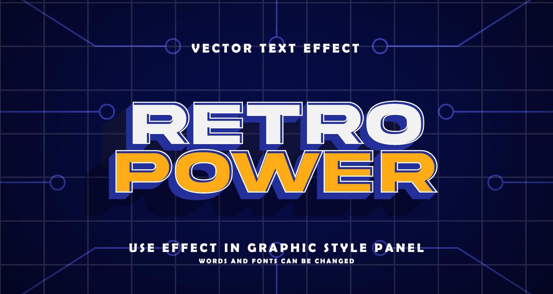 bewerkbare tekst effect retro stijl vector