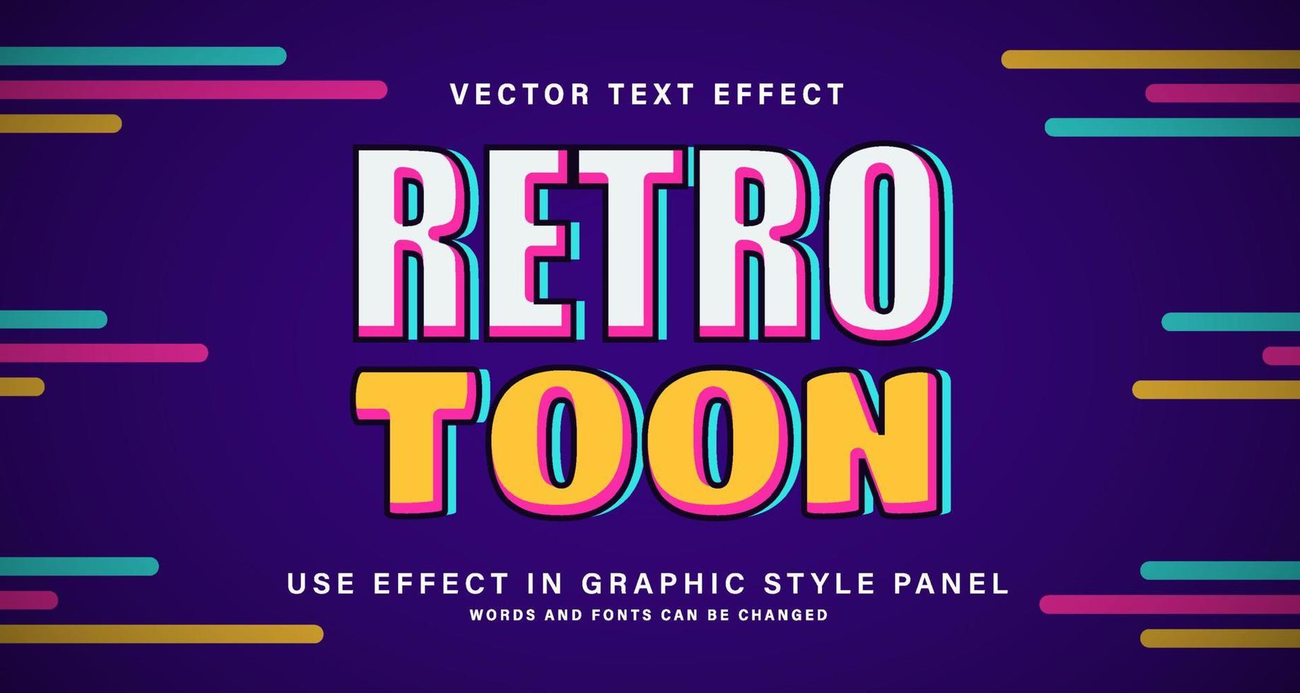 bewerkbare tekst effect retro stijl vector