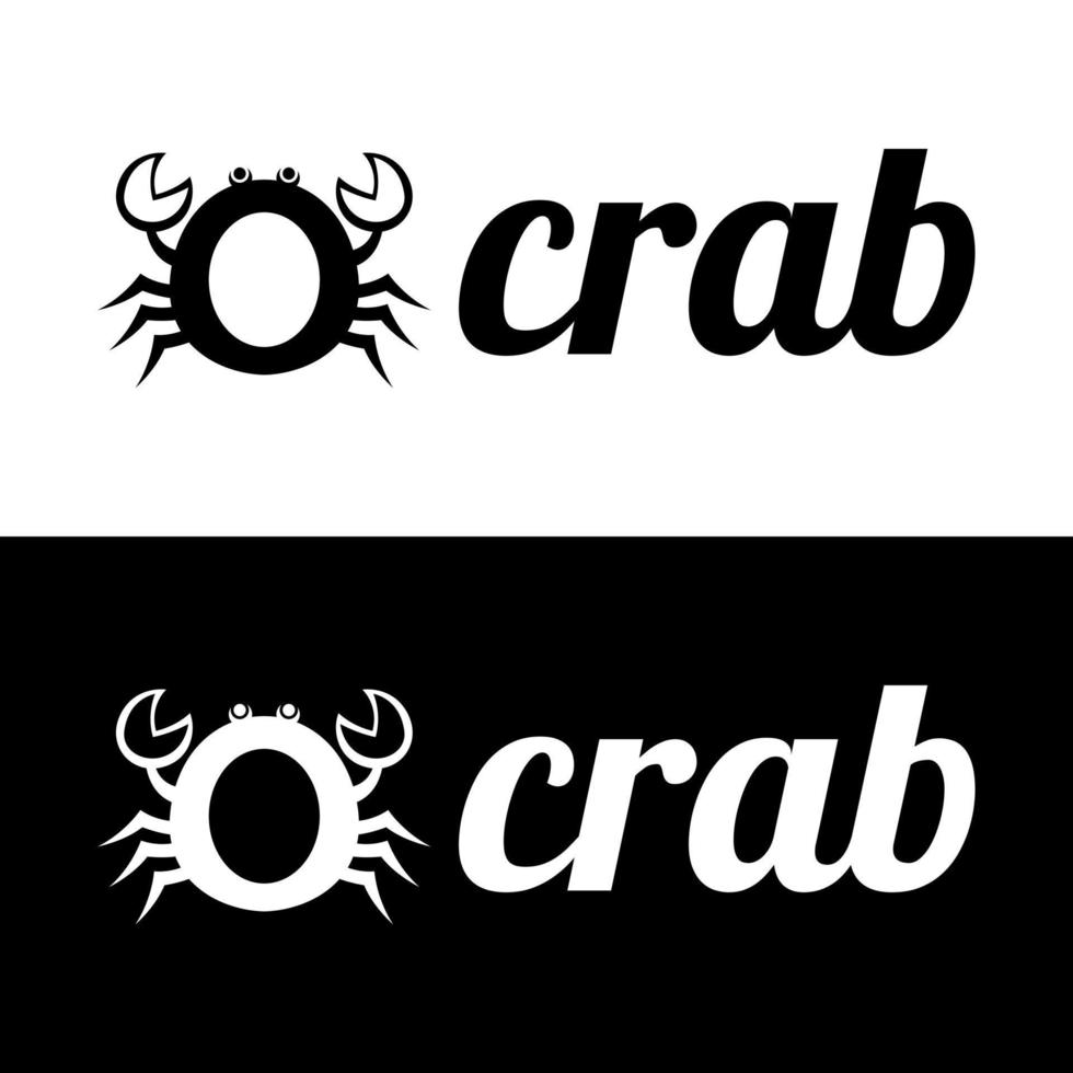 brief O krab logo ontwerp vector