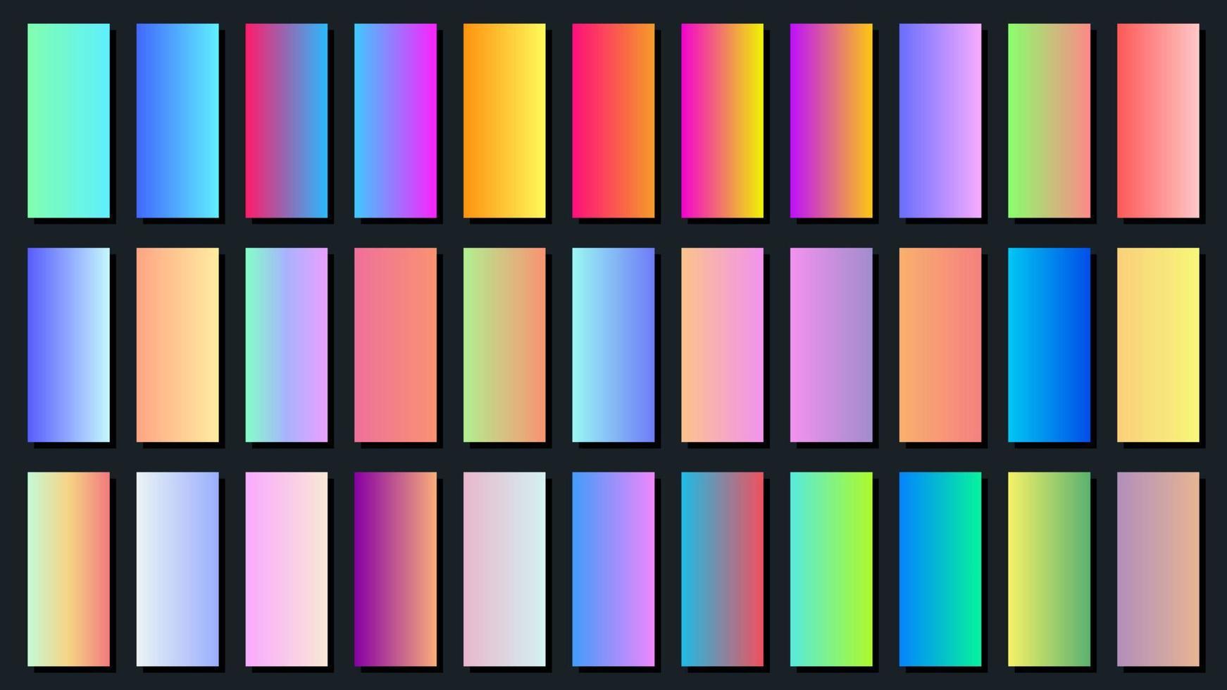 kleurrijk lineair helling palet stalen reeks webkit sjabloon vector
