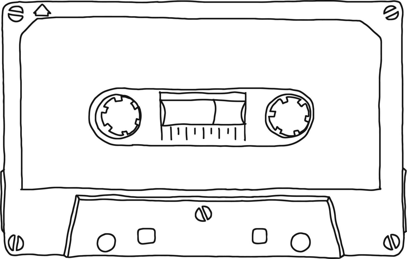 magnetisch plakband cassette hand- getrokken illustratie vector