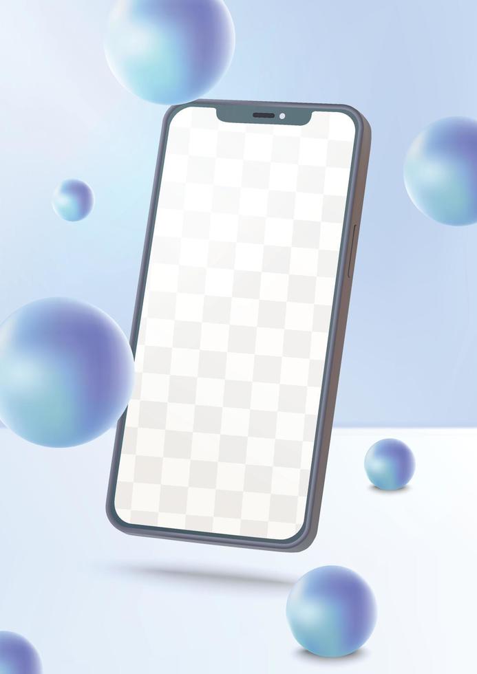 smartphone mockup met modern 3d abstract achtergrond vector