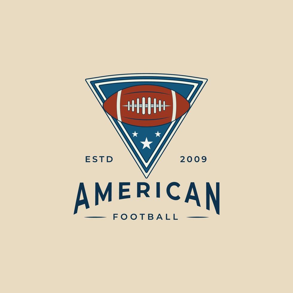 Amerikaans Amerikaans voetbal wijnoogst logo met embleem vector illustratie ontwerp