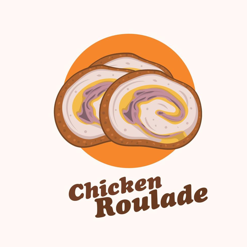 kip roulade tekenfilm stijl. vector illustratie