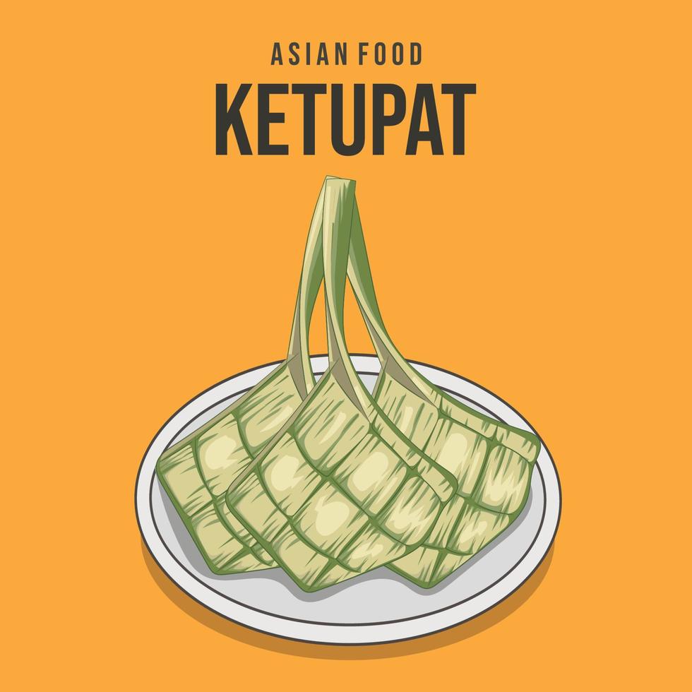 reeks van ketupat. een traditioneel voedsel in de viering van Islamitisch dagafdruk vector