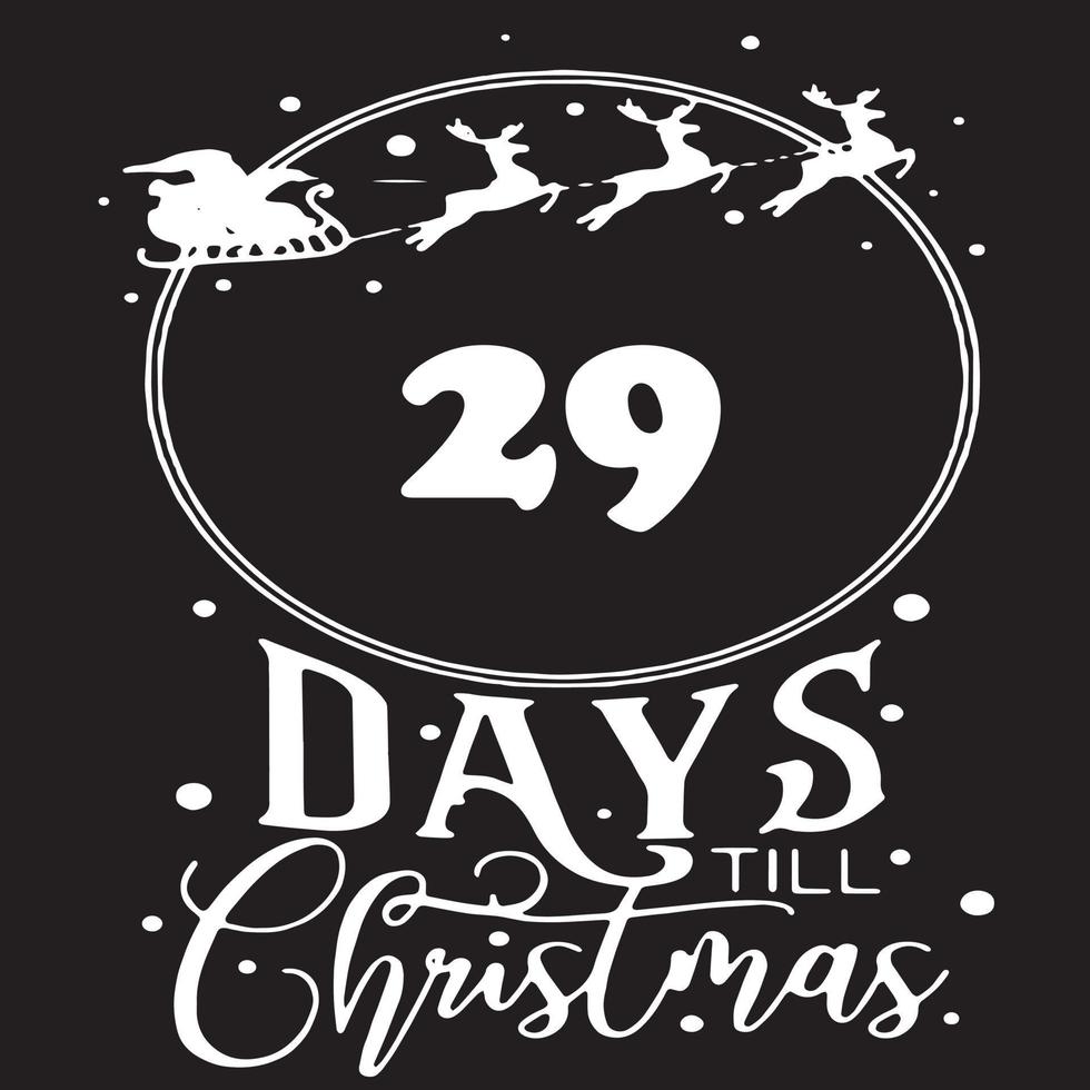 29 dagen tot Kerstmis , gemakkelijk zwart logo met wit patronen Aan het vector