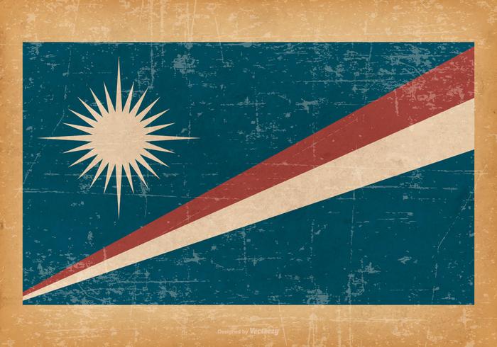 Grunge Vlag van de Marshall eilanden vector