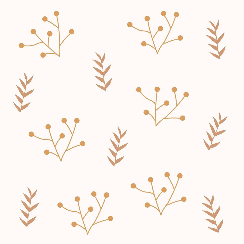 koel oud stijl naadloos patroon met beige licht bruin bloemen en bladeren. naadloos achtergrond voor textiel decoratie en textuur. vector