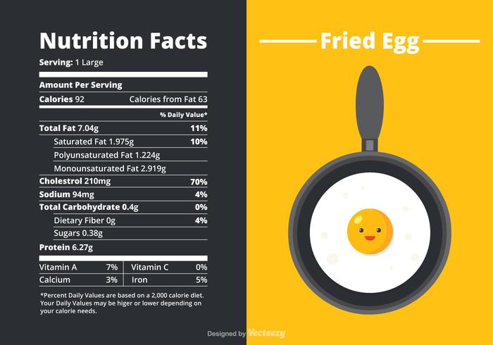 Vector Voeding Feiten Van Een Gebakken Ei