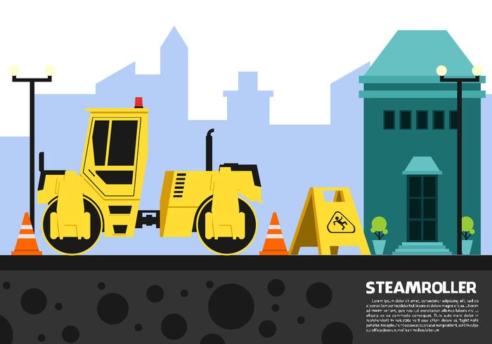 Dubbele Drum Steamroller Gratis Vector