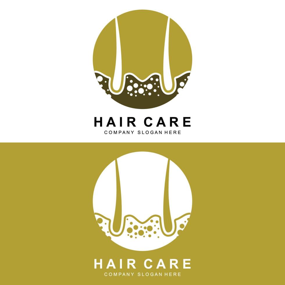 haar- zorg logo, hoofdhuid laag ontwerp, Gezondheid salon merk illustratie vector