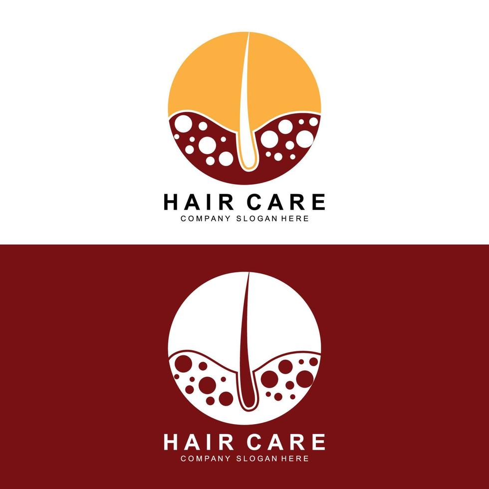 haar- zorg logo, hoofdhuid laag ontwerp, Gezondheid salon merk illustratie vector