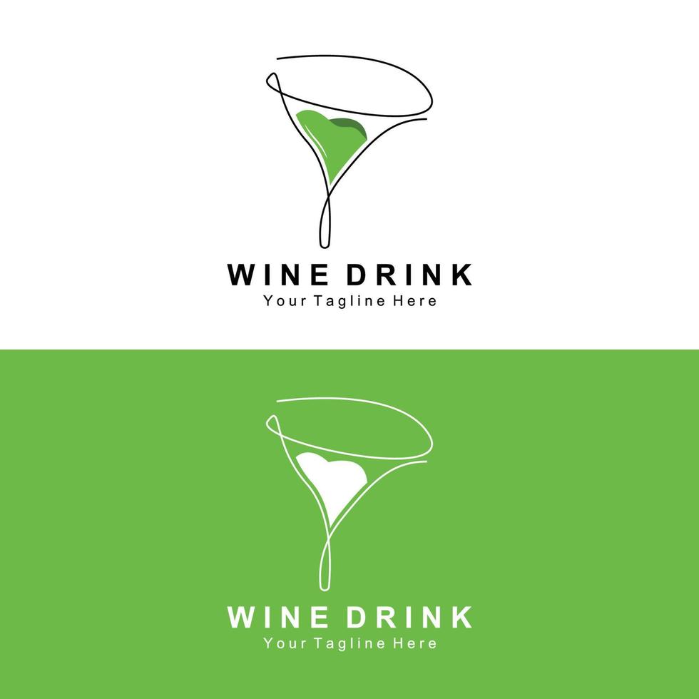 drank wijn logo ontwerp, glas illustratie, alcohol drinken fles, bedrijf Product vector