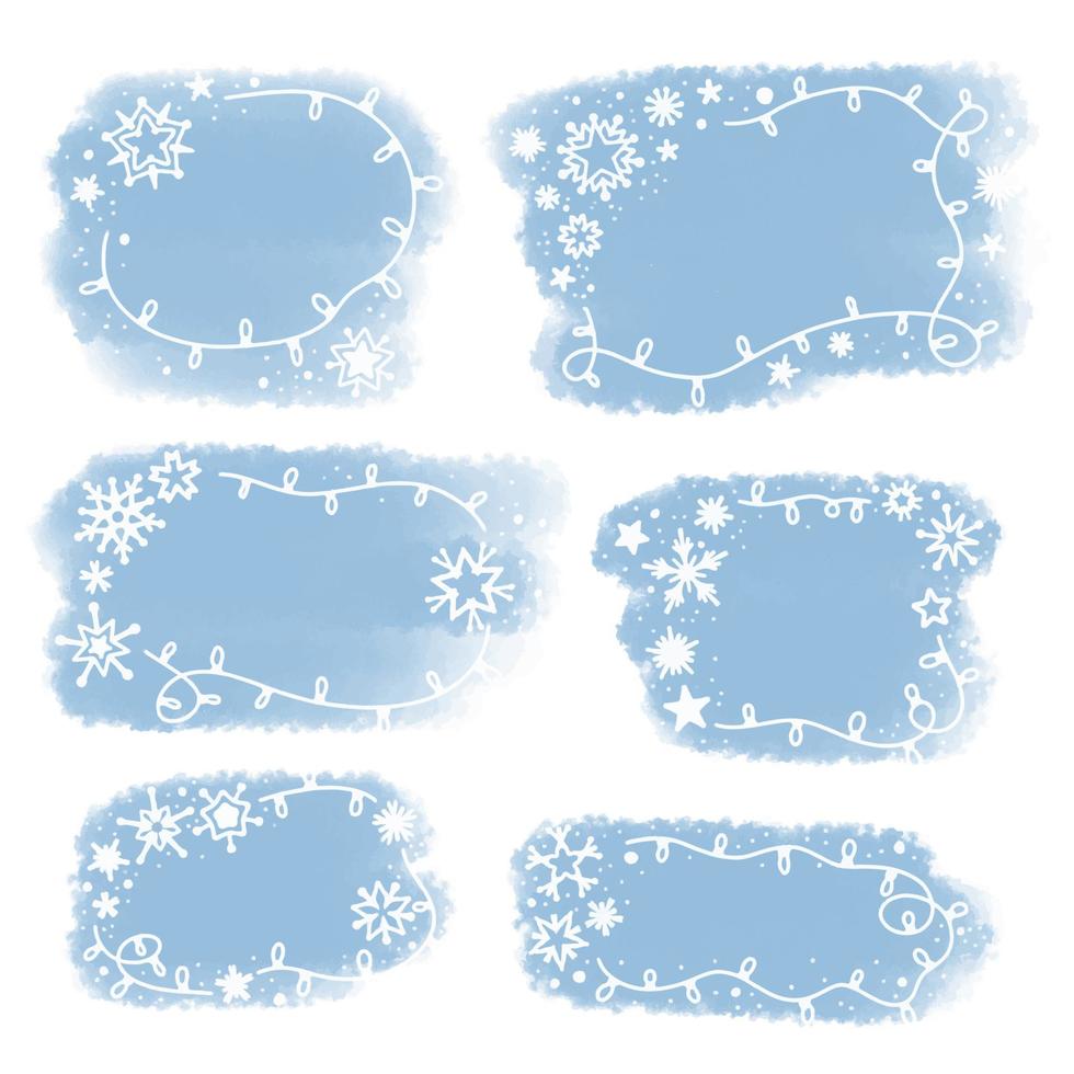 rood reeks van nat toespraak bubbel borstels in hand- getrokken sneeuwvlokken vector