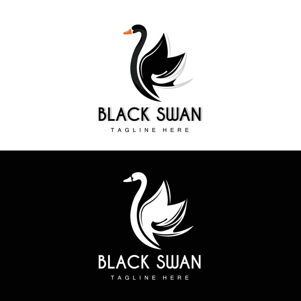 zwaan logo, vogel dier ontwerp, eend logo, Product merk etiket vector