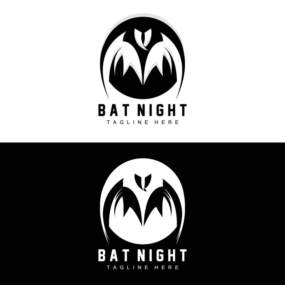 knuppel logo, nacht vliegend dier icoon, bedrijf vector, halloween sjabloon vector