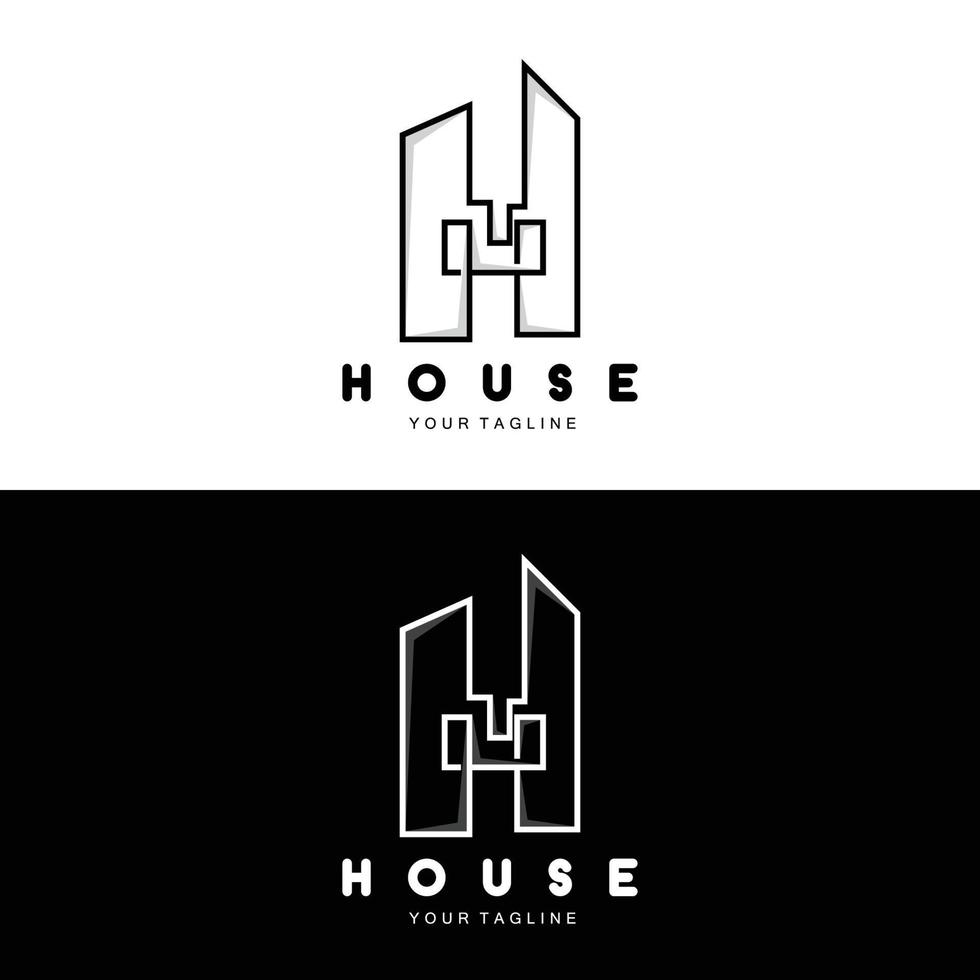 huis ontwerp logo, gebouw logo, eigendom en bouw bedrijf icoon vector