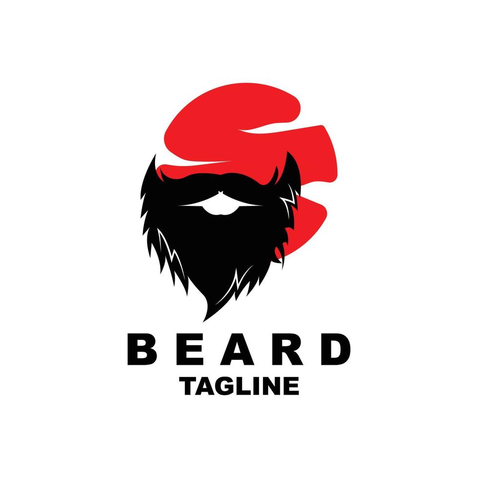 baard logo ontwerp, mannetje kijken haar- vector, Mannen kapperszaak stijl ontwerp vector