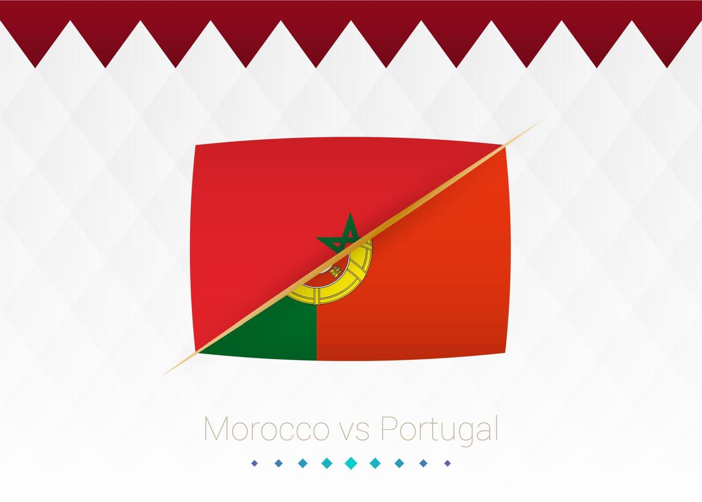 nationaal Amerikaans voetbal team Marokko vs Portugal, kwartaal finales. voetbal 2022 bij elkaar passen versus icoon. vector