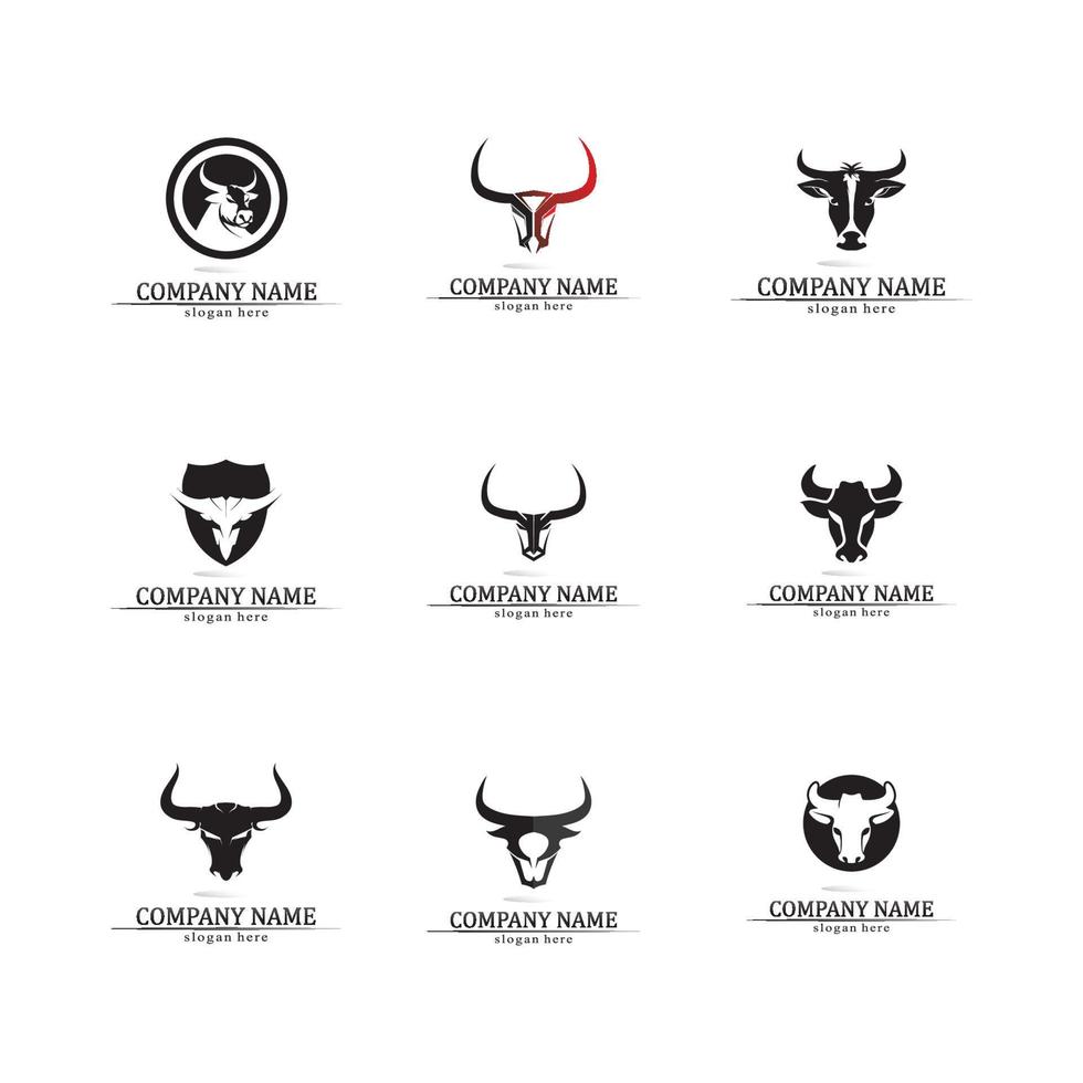 stier hoorn logo en symbool sjabloon pictogrammen app vector