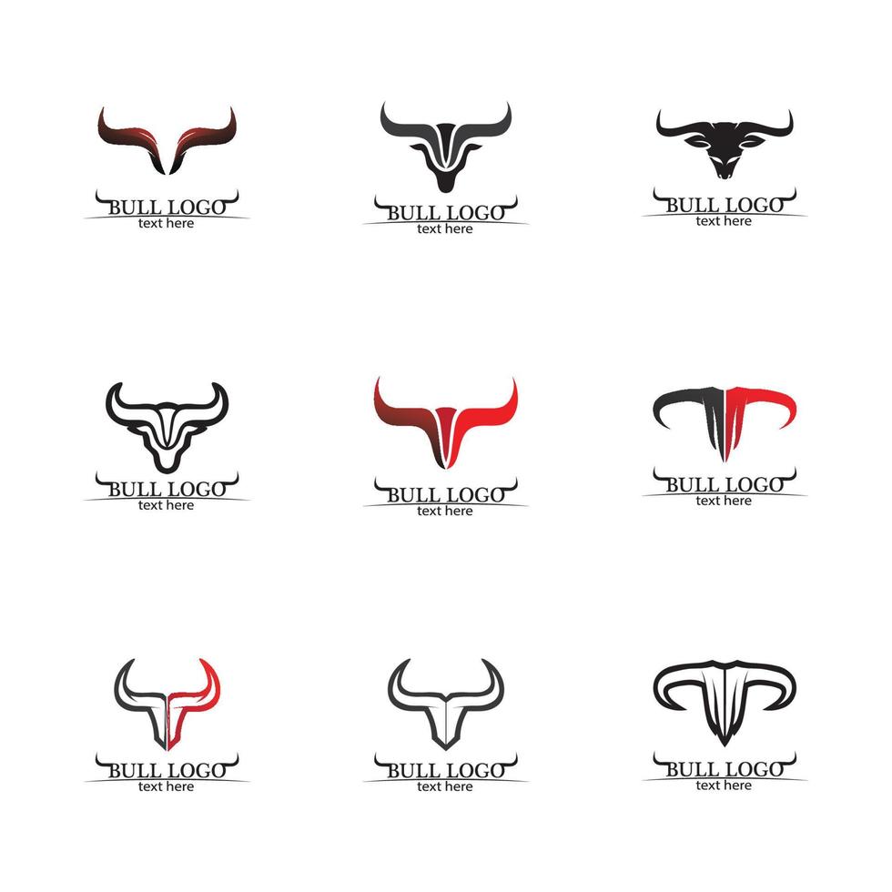 stier hoorn logo en symbool sjabloon pictogrammen app vector