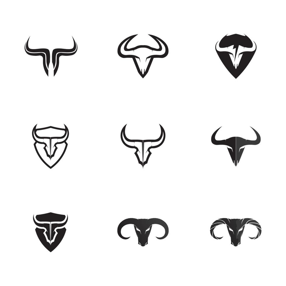 stier hoorn logo en symbool sjabloon pictogrammen app vector