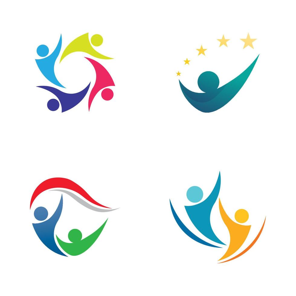 abstract mensen logo ontwerp.leuk mensen, gezond mensen, sport, gemeenschap mensen symbool vector illustratie
