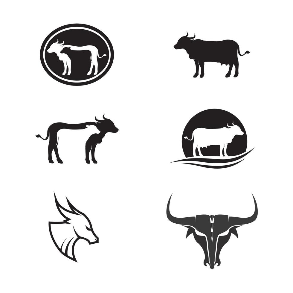 stier hoorn logo en symbool sjabloon pictogrammen app vector