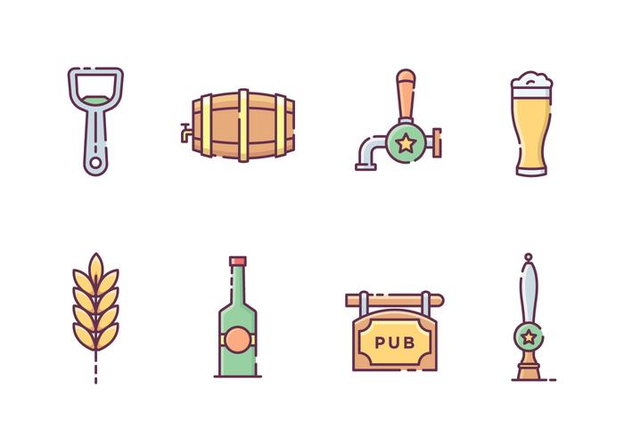 Bier Drinken Pictogrammen vector