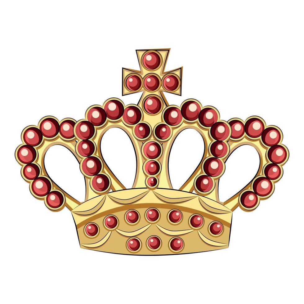 vlak kroon koning icoon. koningin prinses ontwerp kroon goud Koninklijk corona vector