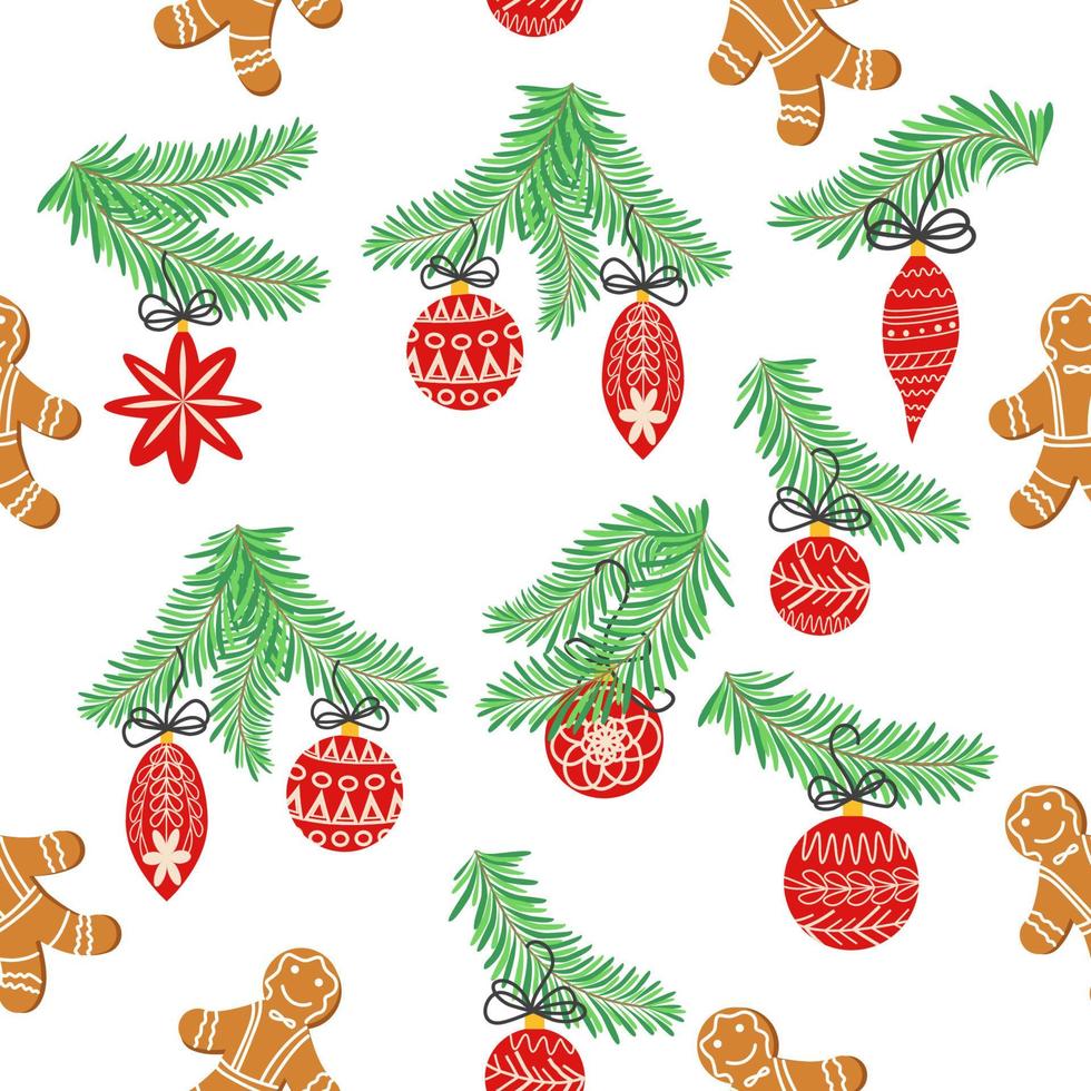 naadloos Kerstmis patroon met Spar takken. net achtergrond vector