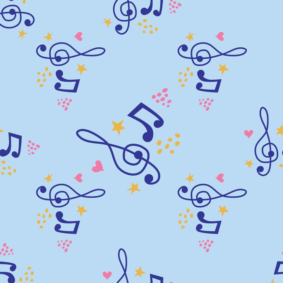 abstract muziek- aantekeningen naadloos patroon achtergrond. musical illustratie melodie decoratie vector