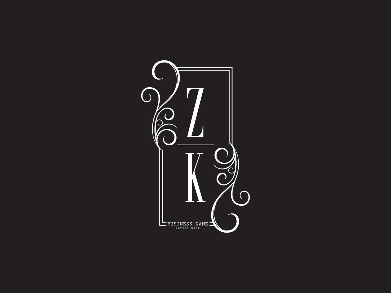 creatief zk kzo luxe logo brief vector beeld ontwerp