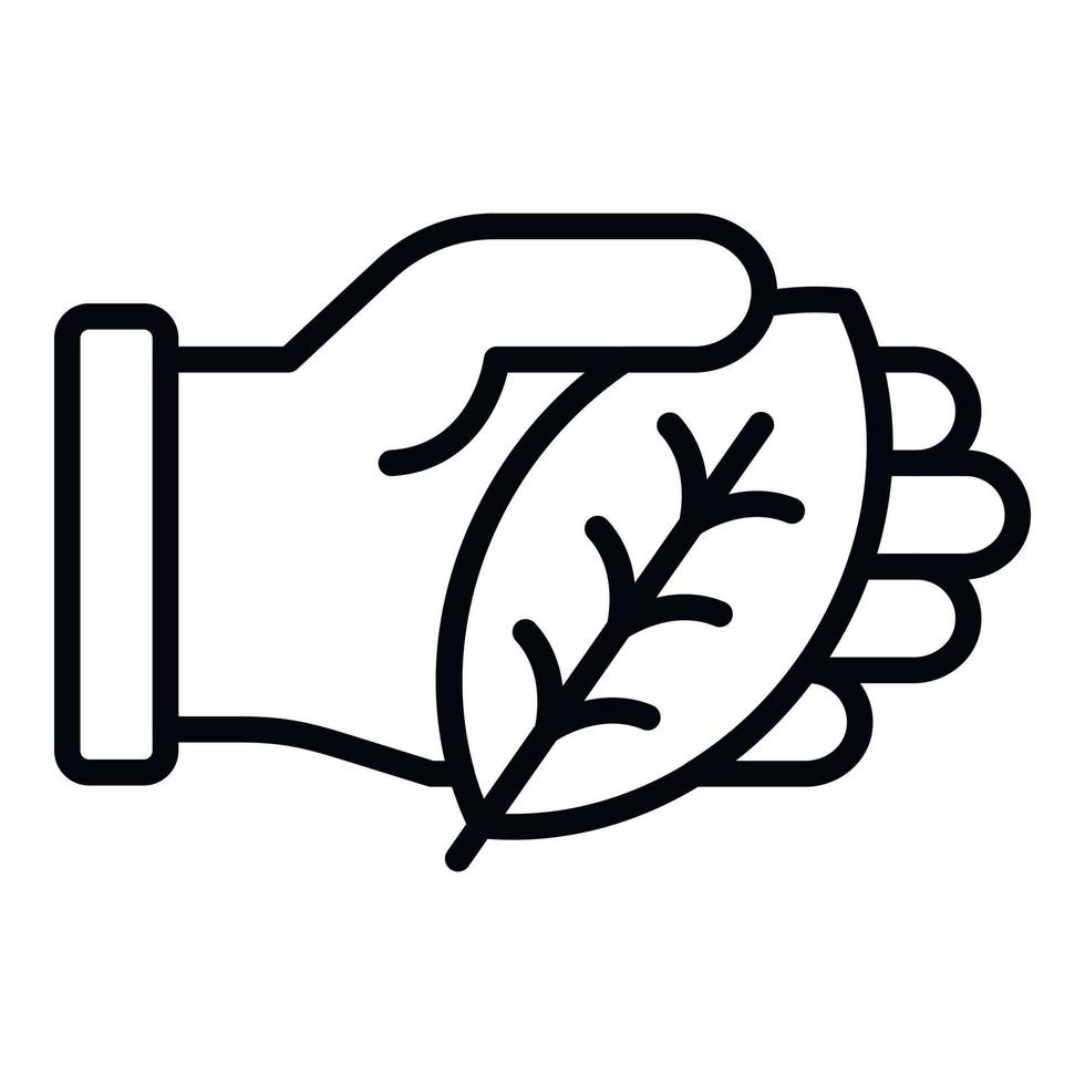 hand- houden blad icoon, schets stijl vector