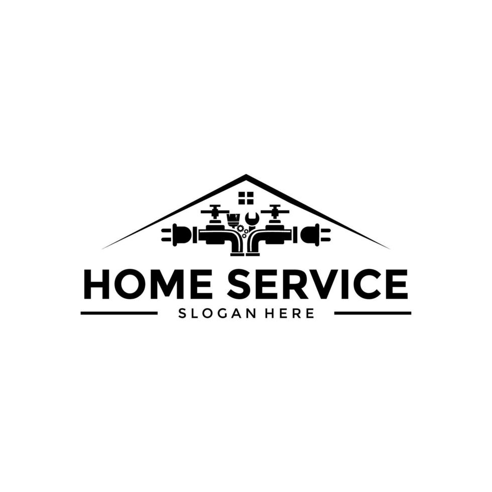 huis onderhoud logo icoon vector sjabloon